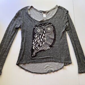 Iner Grey Owl Applique Sweater sz XL